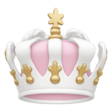White and pastel pink crown sticker