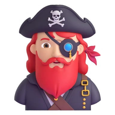 pirate captain with eye patch and hat sticker