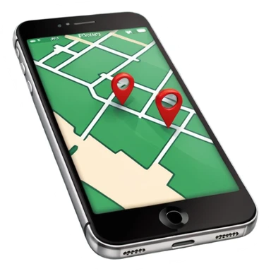 dark green geotag pointing to map on dark green iphone display sticker