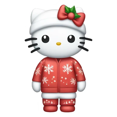 hello kitty in christmas pjs sticker