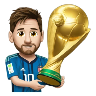 LIONEL MESSI WONDERING TO WORLD CUP TROPHY sticker