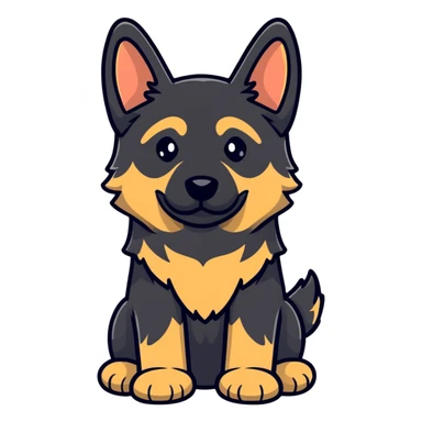 German Shepherd puppy sticker