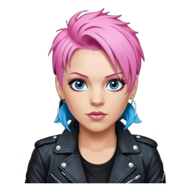 P!nk Singer with pink hair, blue eyes sticker