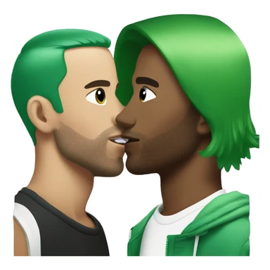 frank ocean with green hair kissing another frank ocean with green hair  sticker