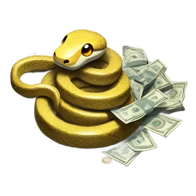 Snake sitting on Money sticker