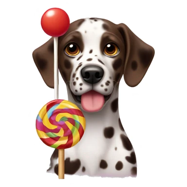 Brown Dalmatian and lollipop sticker