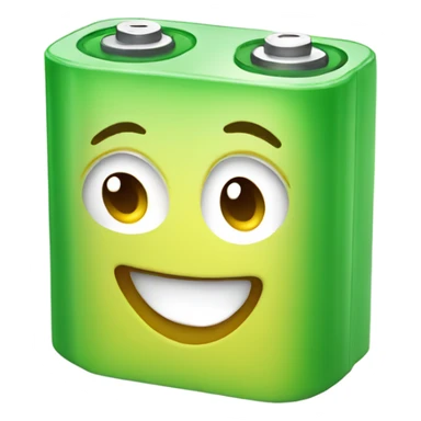Little bit Smiling Green battery  sticker