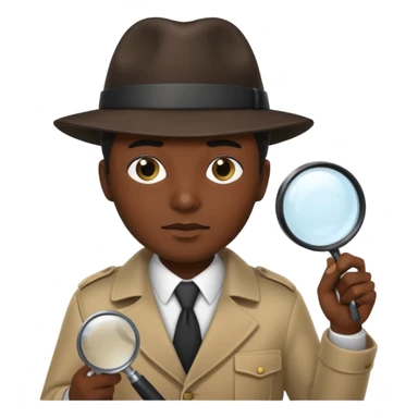 detective, black, magnifying glass sticker