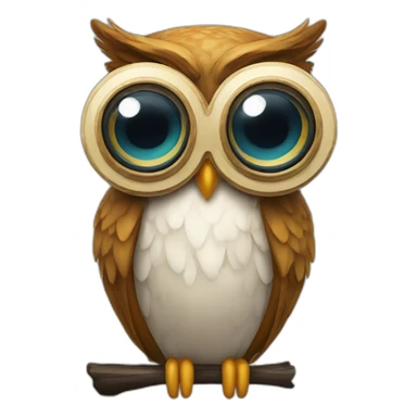 Owl with a monocle sticker