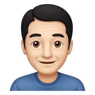 Old man with black hair and eyes but handsome sticker