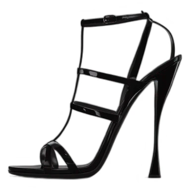 YSL TRIBUTE heels SANDAL black PATENT LEATHER sticker