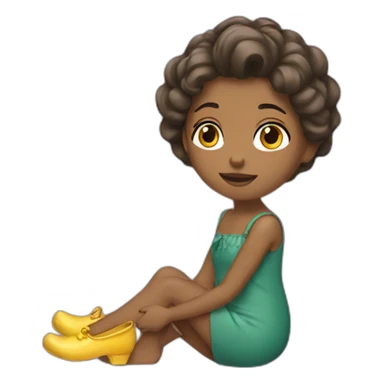 Femme avec babouche sticker