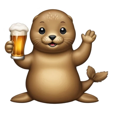 создай тюленя с пивом  sticker