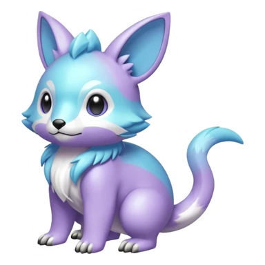 Cute cool pastel shiny colorful animal hybrid Fakemon full body sticker