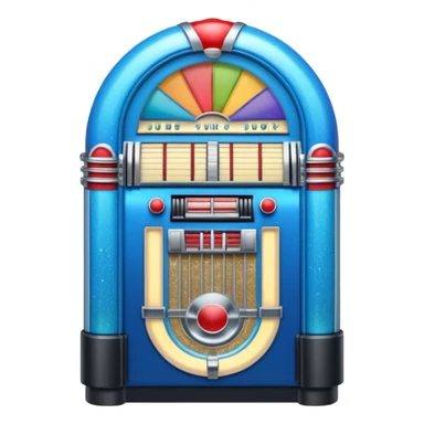 Blue ombré jukebox with glitter  sticker