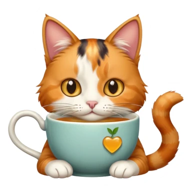 Çay içen kedi sticker