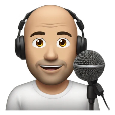 Joe Rogan podcast with a microphone sticker