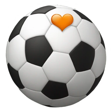 Soccer bal with oranje heart  sticker