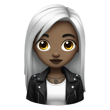 White goth girl with dark hair and arm tattoos  sticker