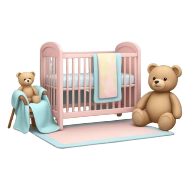 baby room, Cozy baby room with crib and teddy bear sticker