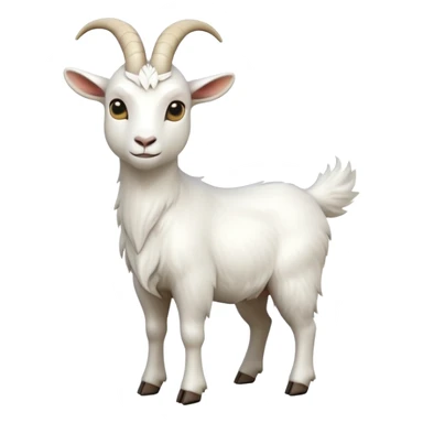 cinematic-[white goat]-realistic-full-body-standing-emoji,-tail-flicking-lazily,-head-tilted-dramatically,-sleek-[white]-fur,-simplified-yet-realistic-focused-features,-highly-detailed,-glowing-with-an-almost-sarcastic-glow sticker