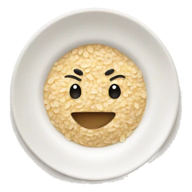 Oatmeal in a plate sticker