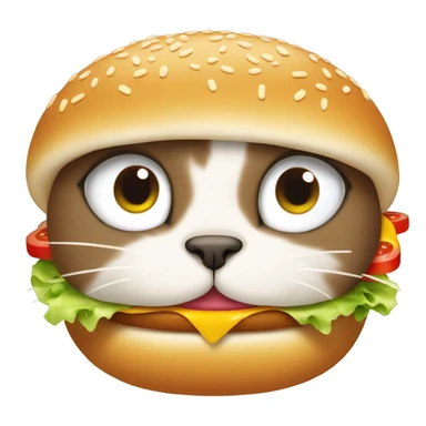 Cat wearing a burger  sticker