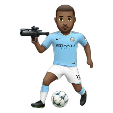 manchester city player shooting sticker