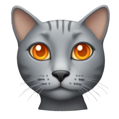 Grey cat with orange eyes  sticker