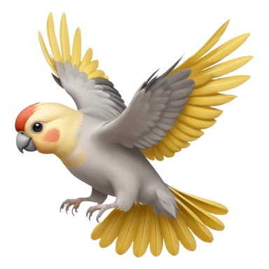 cockatiel flying happily sticker
