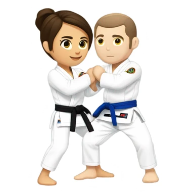 woman and brunette white man doing Jiu jitsu  sticker