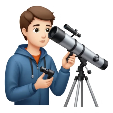 person stargazing with a telescope sticker