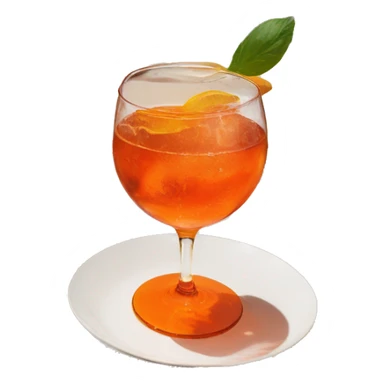 An aperol spritz next to plate of pasta sticker
