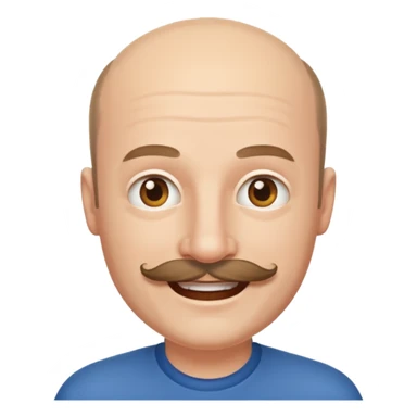 White man mustache balding sticker
