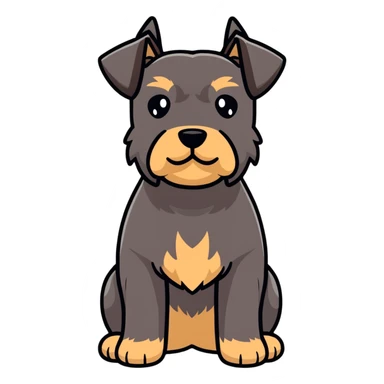 brown schnauzer dog full body sticker
