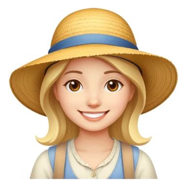 girl with a sunhat, smiling sticker