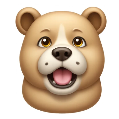 chubby bear dog with a belly sticker