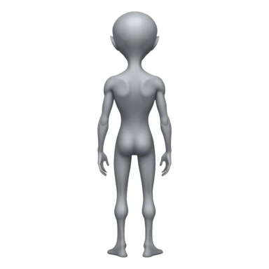 fullbody gray alien backview sticker