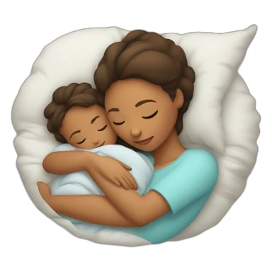 a mother sleeping with her child sticker