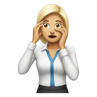Business woman worried face palm sticker