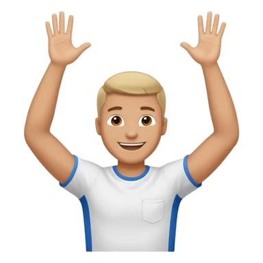 man raising his arms because of freedom sticker