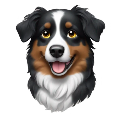 Small black australian shepherd dog with paintbrush  sticker