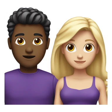Blond hair and black hair with purple dress sticker