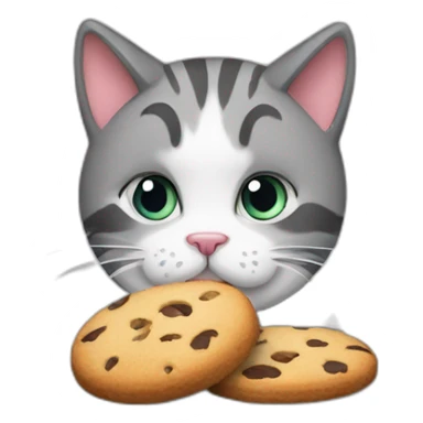 A cat eating cookies sticker