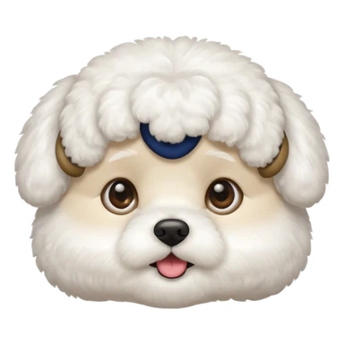 bichon frise face with round head sticker