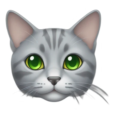 grey tigered cat with green eyes sticker