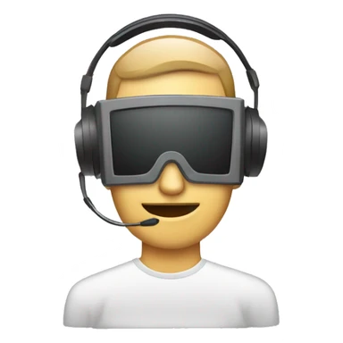 Webinar Emoji 
Design Idea: A computer monitor with a speaker icon.man at computer with a headset sticker