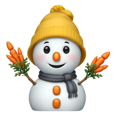 snowman wearing yellow hat sticker