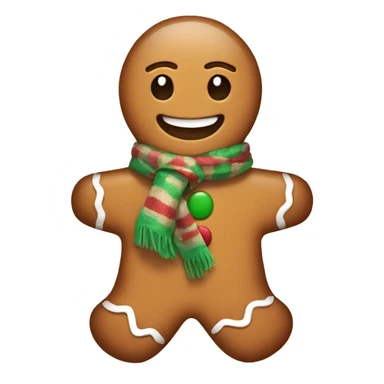 gingerbread man in a scarf sticker