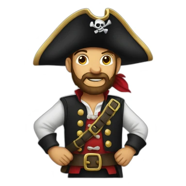 pirate wearing a kilt sticker